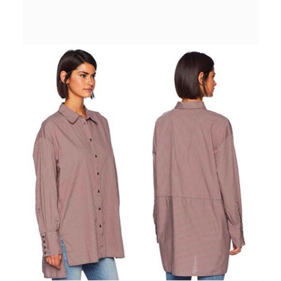 Free People Lakehouse Oversized Button Down Shirt Size Small - Picture 4 of 4